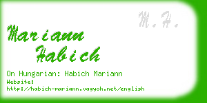 mariann habich business card